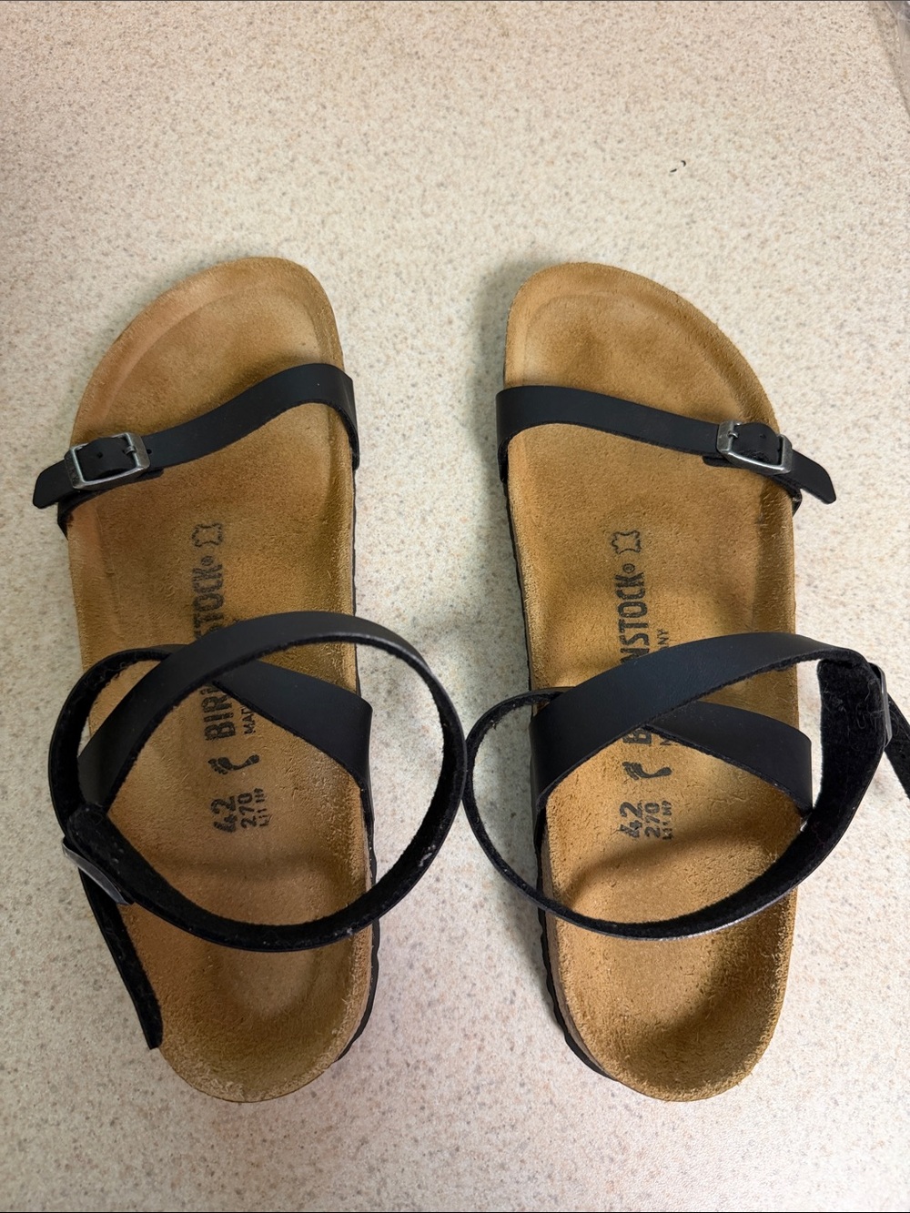 Birkenstock Black Leather Strappy Women's Sandals